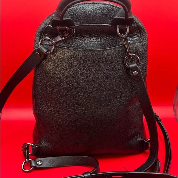 Rebecca Minkoff Emma Leopard print Backpack in black leather and Calf Hair NWOT - Picture 4 of 11